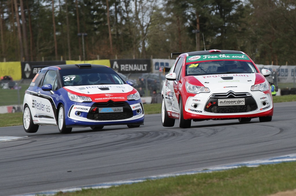 Tommy Nygaard napper sæsonens første sejr i DS3 cup.
(Foto: Motorsporten.dk)
